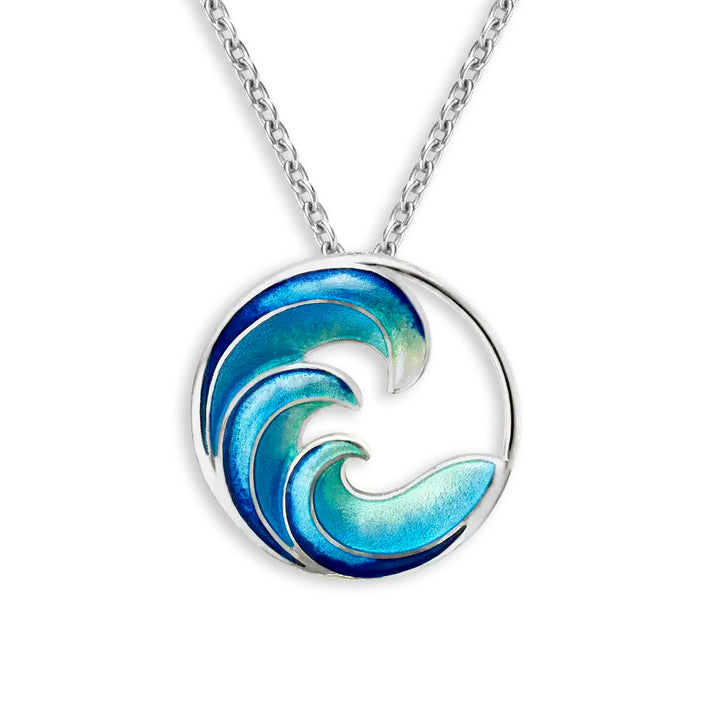 Sterling Silver Blue Ocean Wav