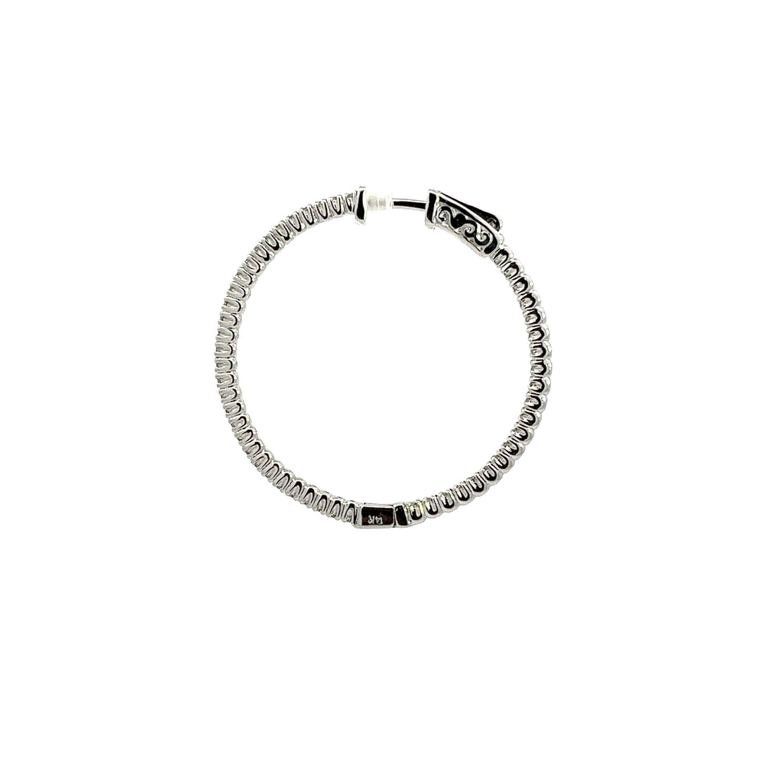 Inside-Out Diamond Hoop Earrings In White Gold