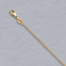 14K Natural Yellow Gold Round Cable 1.0mm 20"