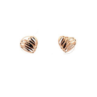 14KP Heart Post Earring Push B