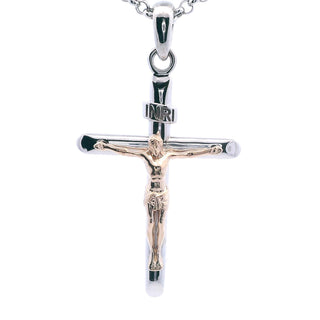 14KTT Crucifix Cross Pendant