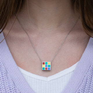 SS Multi Color Square Cubic 10