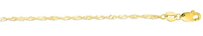 14KY 1.3mm Singapore Chain 18"