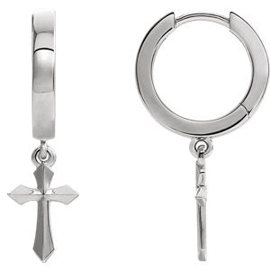 14KW Cross drop earrings